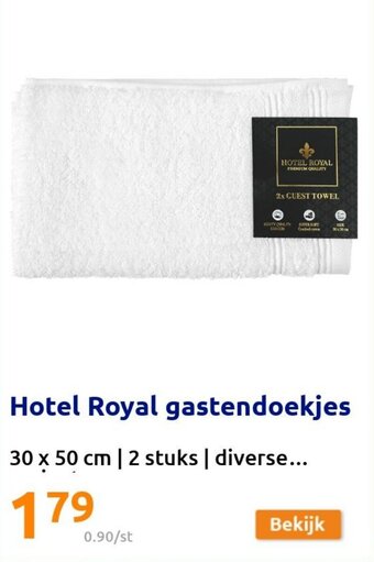 Action Hotel Royal gastendoekjes 30 x 50 cm 2 stuks aanbieding