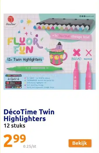 Action DecoTime Twin Highlighters 12 stuks aanbieding