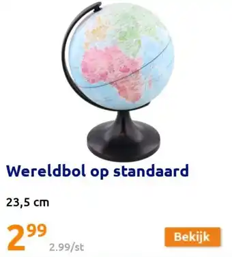 Action Wereldbol op standaard 23,5 cm aanbieding