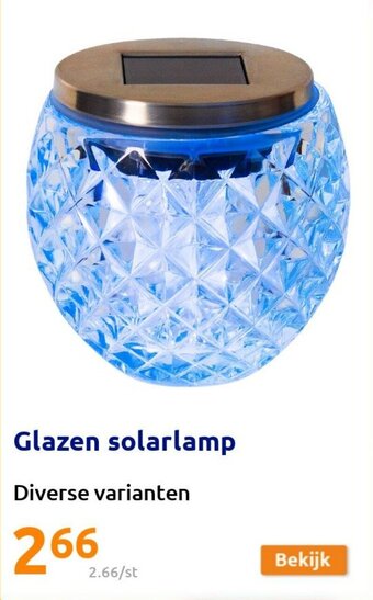 Action Glazen solarlamp aanbieding
