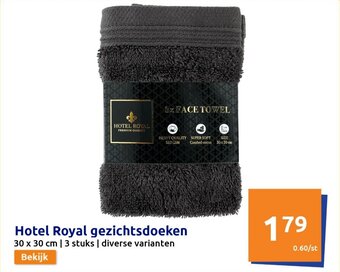 Action Hotel Royal gezichtsdoeken 30 x 30 cm 3 stuks aanbieding