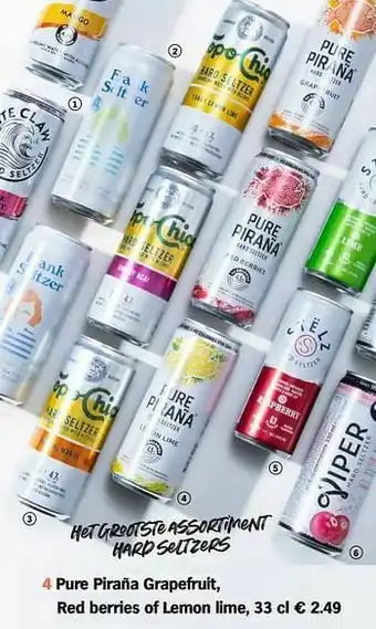 Albert Heijn Pure piraña grapefruit red berries of lemon lime aanbieding