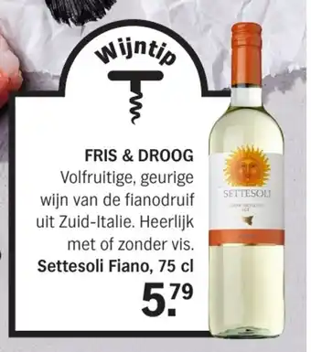 Settesoli Fiano, 75 cl