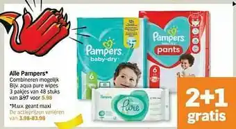 Albert Heijn Aqua pure wipes aanbieding