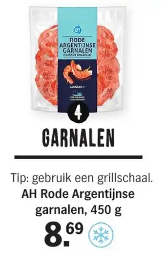 Albert Heijn AH Rode Argentijnse garnalen, 450 g aanbieding