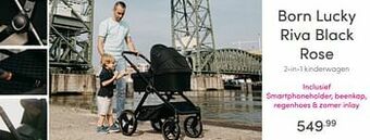Baby & Tiener Born lucky riva black rose 2-in-1 kinderwagen aanbieding