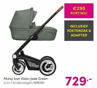 Baby & Tiener Mutsy icon vision jade green 2-in-1 kinderwagen aanbieding
