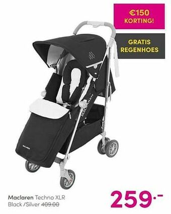 Baby & Tiener Maclaren techno xlr black -silver aanbieding