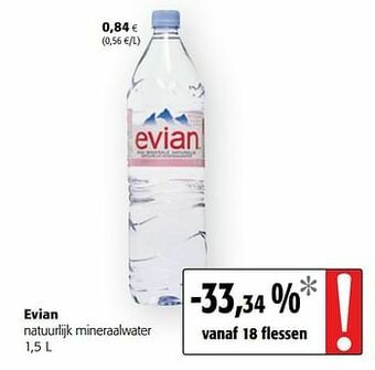 Colruyt Evian natuurlijk mineraalwater aanbieding