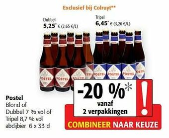 Colruyt Postel blond of dubbel of tripel aanbieding
