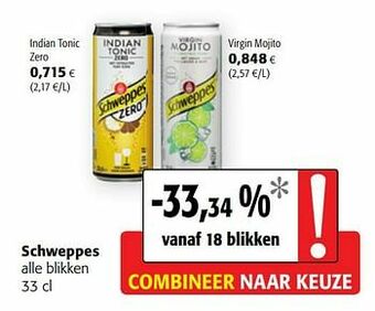 Colruyt Schweppes alle blikken aanbieding