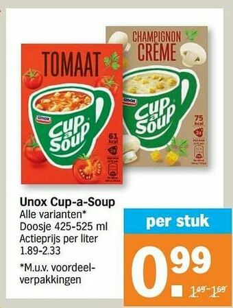 Albert Heijn Unox cup-a-soup aanbieding