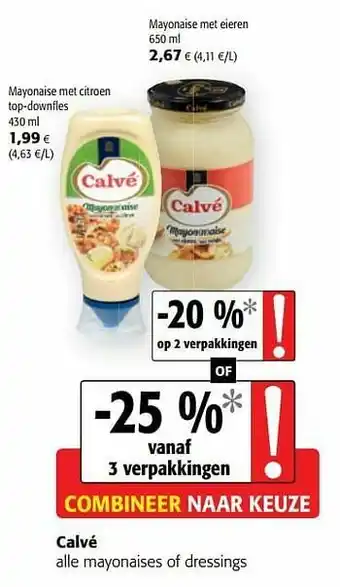 Calvé alle mayonaises of dressings