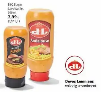 Colruyt Devos lemmens bbq burger top-downfles aanbieding