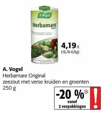 Colruyt A. vogel herbamare original zeezout met verse kruiden en groenten aanbieding