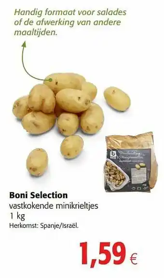 Colruyt Boni selection vastkokende minikrieltjes aanbieding