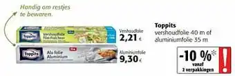 Toppits vershoudfolie of aluminiumfolie