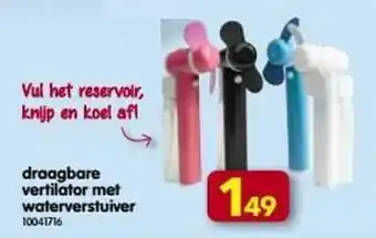 Draagbare vertilator met waterverstuiver