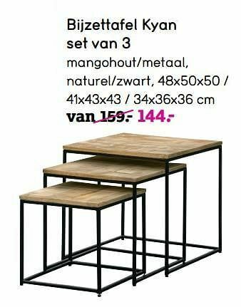 Leen Bakker Bijzettafel kyan set van 3 aanbieding