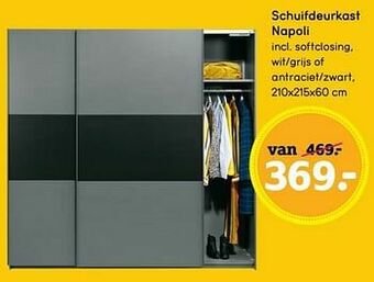 Leen Bakker Schuifdeurkast napoli aanbieding