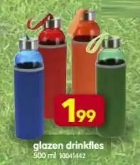 Glazen drinkfles