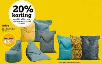 Leen Bakker Zitzak lebel aanbieding