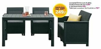 Leen Bakker Loungeset emma-lyon 4-delig aanbieding