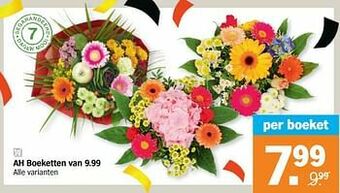 Albert Heijn Ah boeketten aanbieding