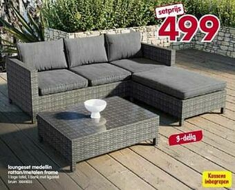 Yess Loungeset medellin rattan-metalen frame aanbieding