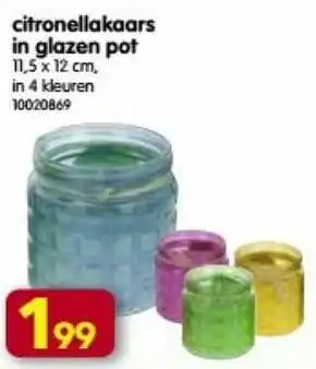 Yess Citronellakaars in glazen pot aanbieding
