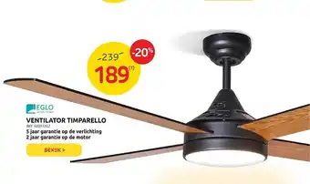 Brico Eglo Ventilator Timparello aanbieding