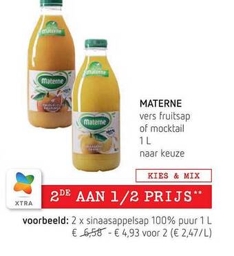 Spar Materne Vers Fruitsap Of Mocktail aanbieding