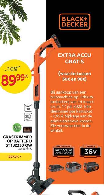 Brico Black+decker Grastrimmer Op Batterij St182320-qw aanbieding