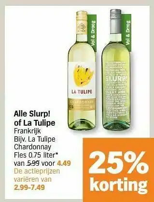 Albert Heijn La tulipe chardonnay aanbieding