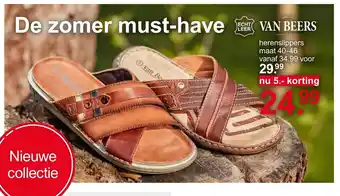 Van Beers herenslippers maat 40-46