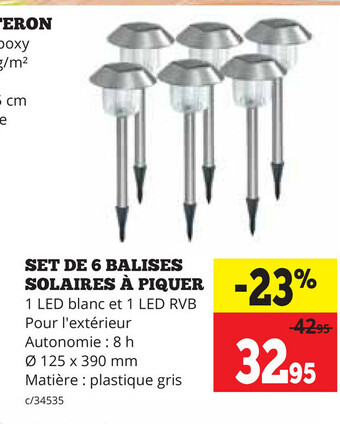 Set de 6 balises solaires a piquer