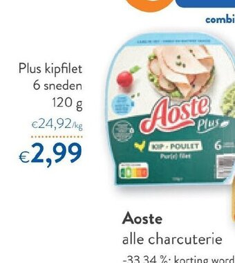 OKay Aoste Plus kipfilet 6 sneden 120g aanbieding