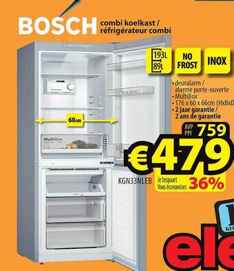 ElectroStock Bosch Combi Koelkast aanbieding