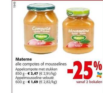 Colruyt Materne Compotes Of Mousselines aanbieding