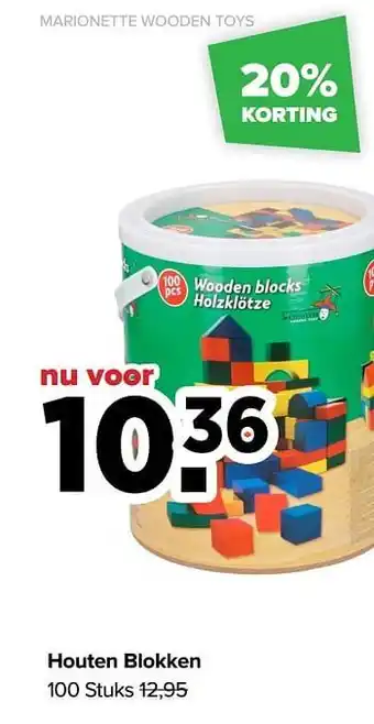 Baby-Dump Houten blokken 100 stuks aanbieding