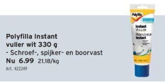 GAMMA Polyfilla Instant Vuller Wit 330g aanbieding