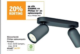 GAMMA Philips Opbouwspots Pongee aanbieding