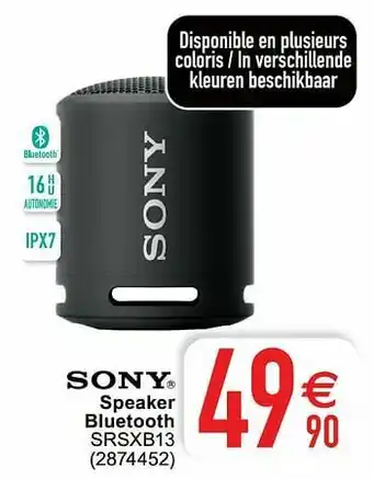 Cora Sony speaker bluetooth srsxb13 aanbieding