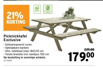 GAMMA Picknicktafel Exclusive aanbieding
