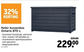 GAMMA Keter Kussenbox Ontario 870L aanbieding