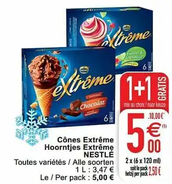 Cora Cônes extrême hoorntjes extrême nestlé aanbieding