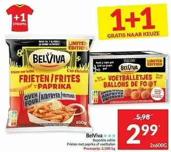 Intermarché Belviva beperkte editie frieten met paprika of voetballen aanbieding