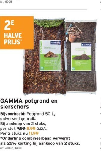 GAMMA Gamma Potgrond en Sierschors aanbieding