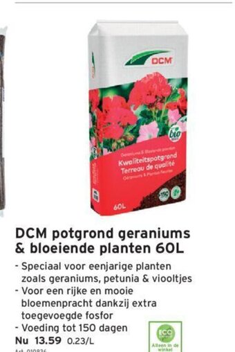 GAMMA DCM Potgrond Geraniums & Bloeiende Planten 60L aanbieding