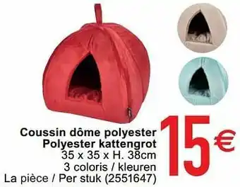 Cora Coussin dôme polyester polyester kattengrot aanbieding